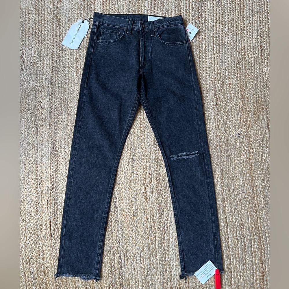 NWT rag & bone Denim High Rise Skinny Jeans in Black Stone